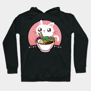 Kawaii Japanese Ramen Noodles Anime Cat Lover Hoodie